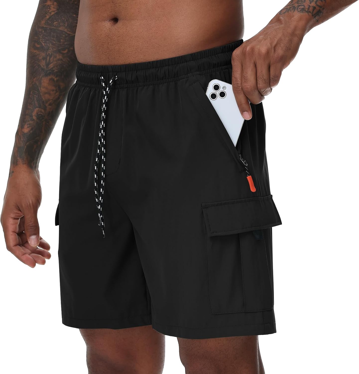 Men's Cargo Shorts Quick Dry Lightweight Stretch Hiking Shorts for Men with 5 Pockets No Lining