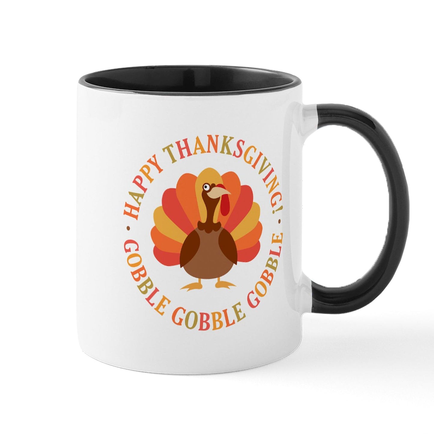 CafePress Happy Thanksgiving Turkey Mugs 11 oz (325 ml) Ceramic Coffee Mug