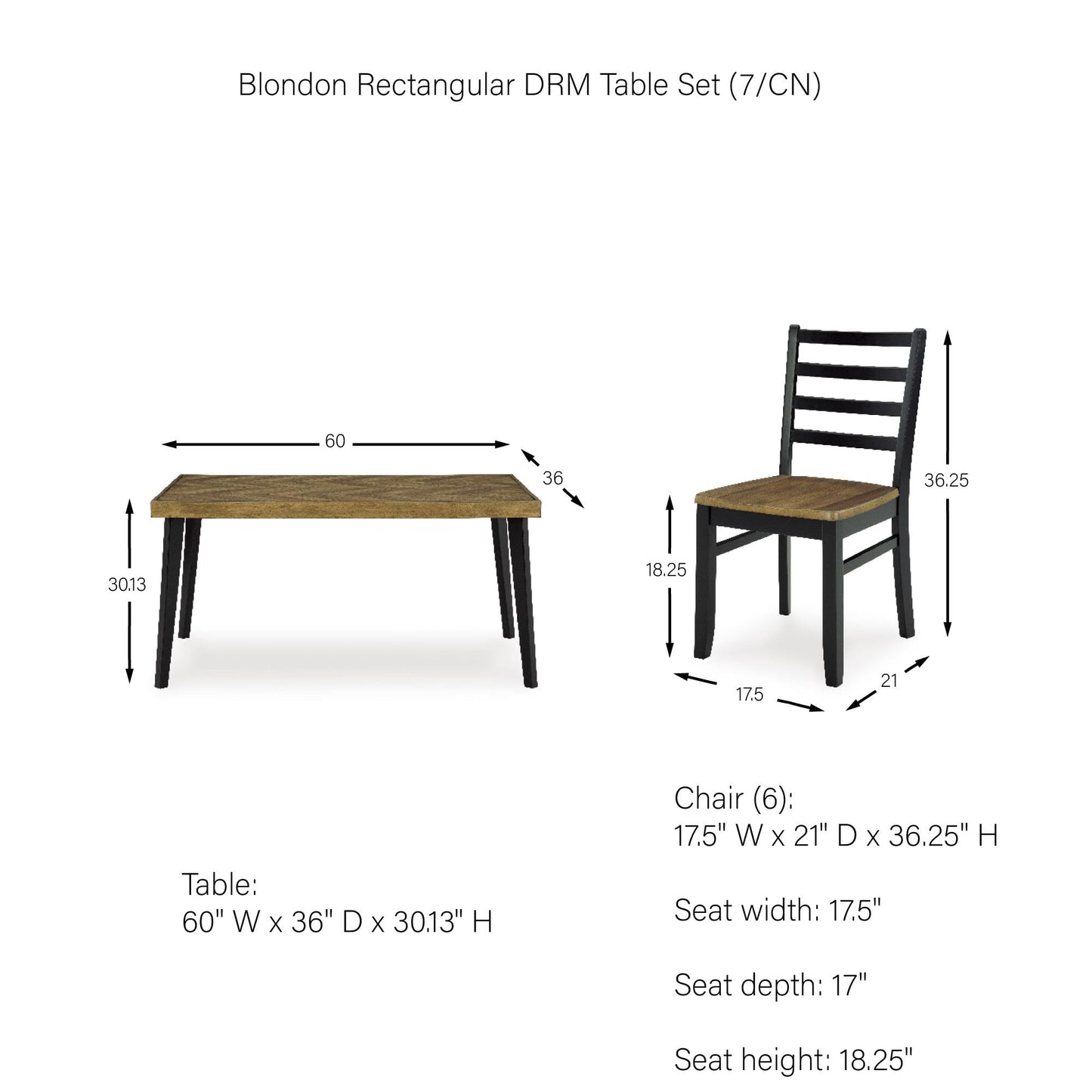 Signature Design by Ashley Skempton Cottage Dining Room Table Set with 6 Upholstered Chairs, Whitewash