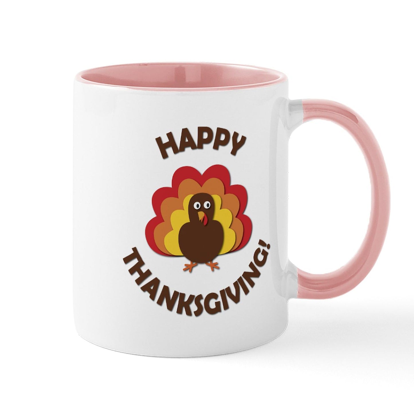 CafePress Happy Thanksgiving Turkey Mugs 11 oz (325 ml) Ceramic Coffee Mug