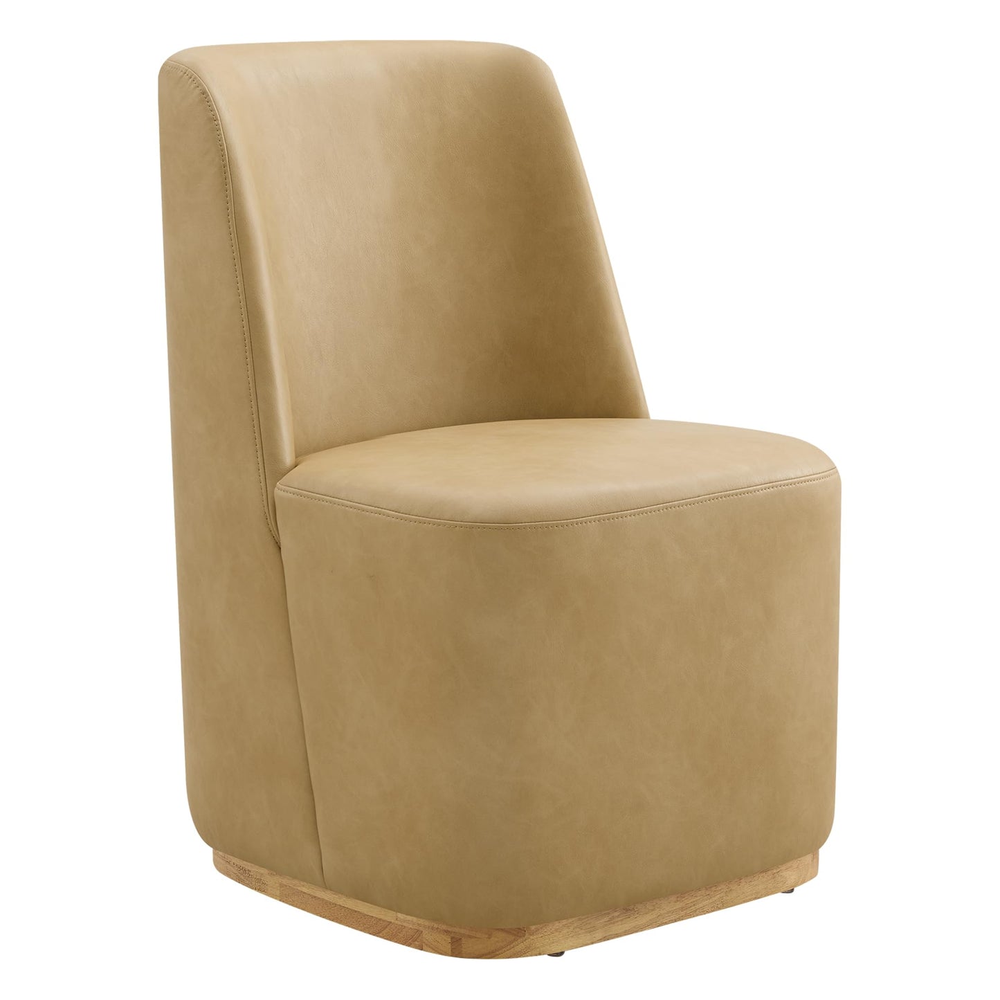 CHITA Upholstered Rolling Dining Chair with Casters Set of 2, Oatmeal | FSC Certified Modern Fabric Dining Chair with Casters, Boucle Dining Chairs for Reading Room Kitchen Dining Room