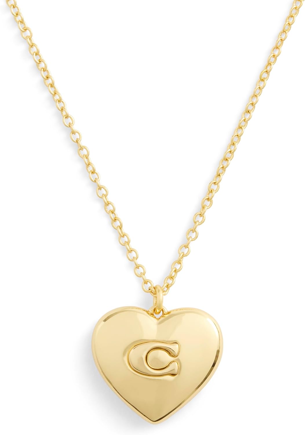 COACH Women's Signature Heart Pendant Necklace