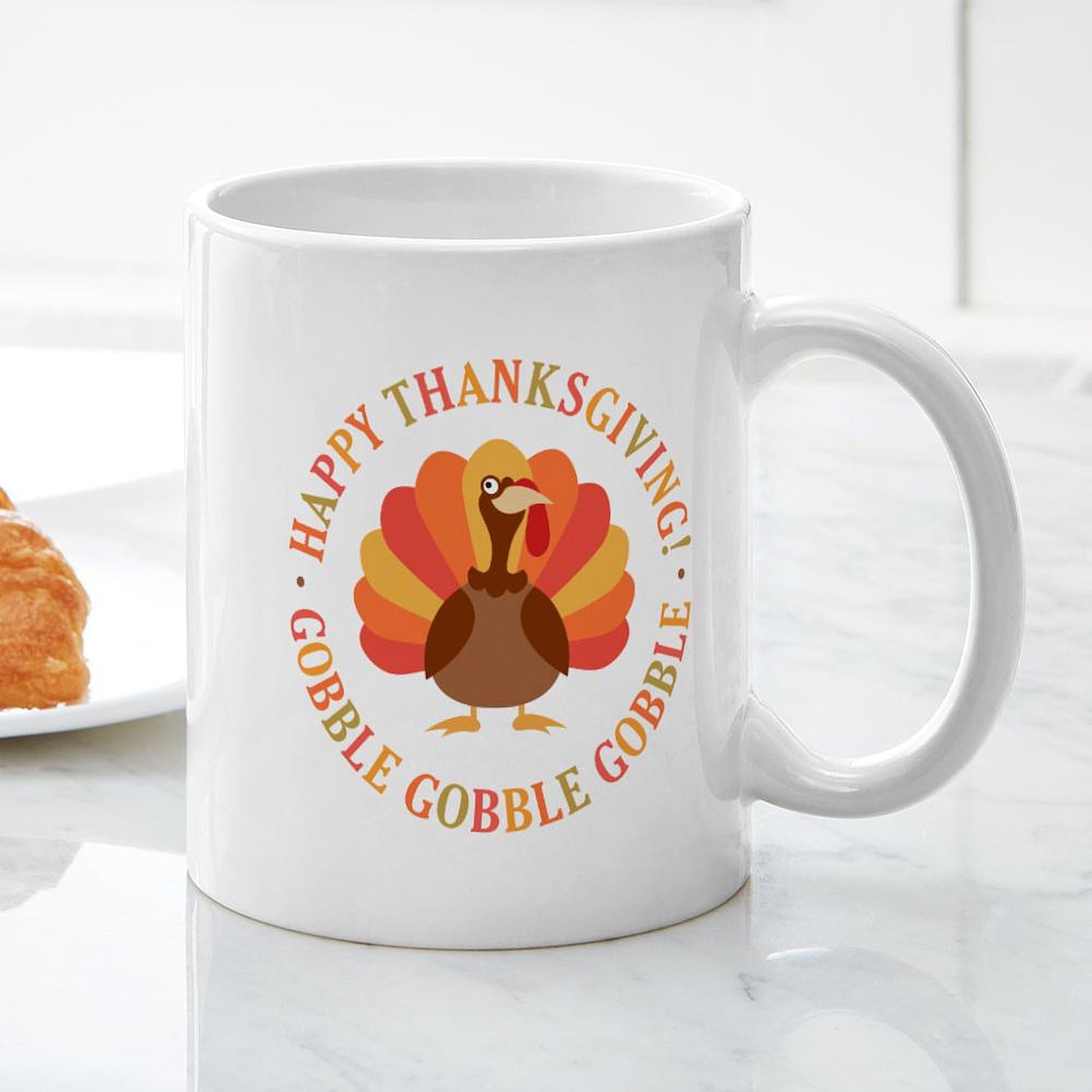 CafePress Happy Thanksgiving Turkey Mugs 11 oz (325 ml) Ceramic Coffee Mug