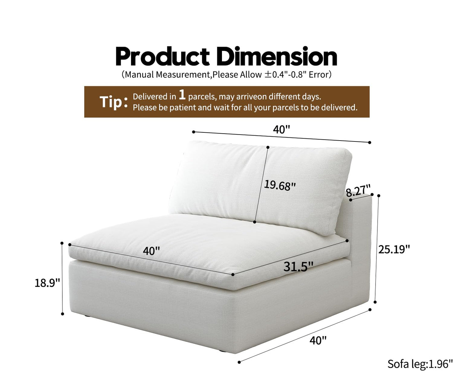 Cloud Modular Sectional Sofa with Storage Ottoman,120" L Shaped Sectional Couches for Living Room,Down Filled Comfort Minimalist Deep Sofa Couches for Office Apartment (White, 3 Seater+1 Ottoman)