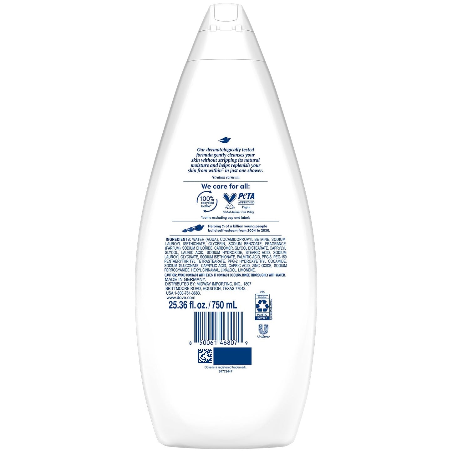 Dove Body Wash with Pump Sensitive Skin For 24hr Lotion-Soft Skin Moisturizing Skin Cleanser Gentle Hypoallergenic Formula with No Sulfates No Parabens 30.6 oz