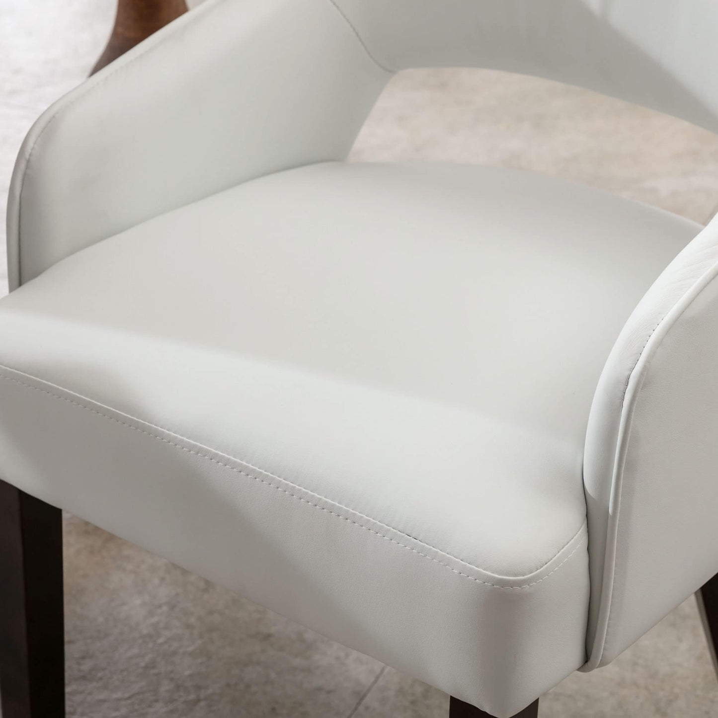 Linen Dining Chairs Set of 4 Upholstered Accent Chairs Side Chair with Wood Legs for Living Room/Dining Room/Bedroom/Restaurant, Cream