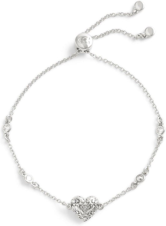 COACH Women's Signature Quilted Heart Slider Bracelet