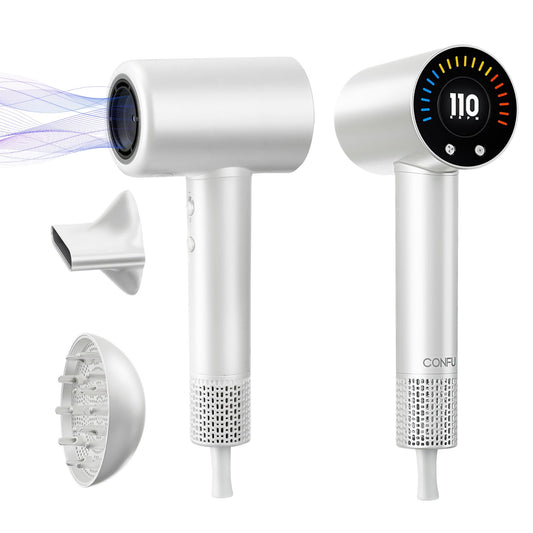 CONFU Hair Dryer, 110000 RPM Fast Drying Blow Dryer with Magnetic Diffuser and Concentrator, Professional Lightweight Ionic Hair Dryer for Women and Men