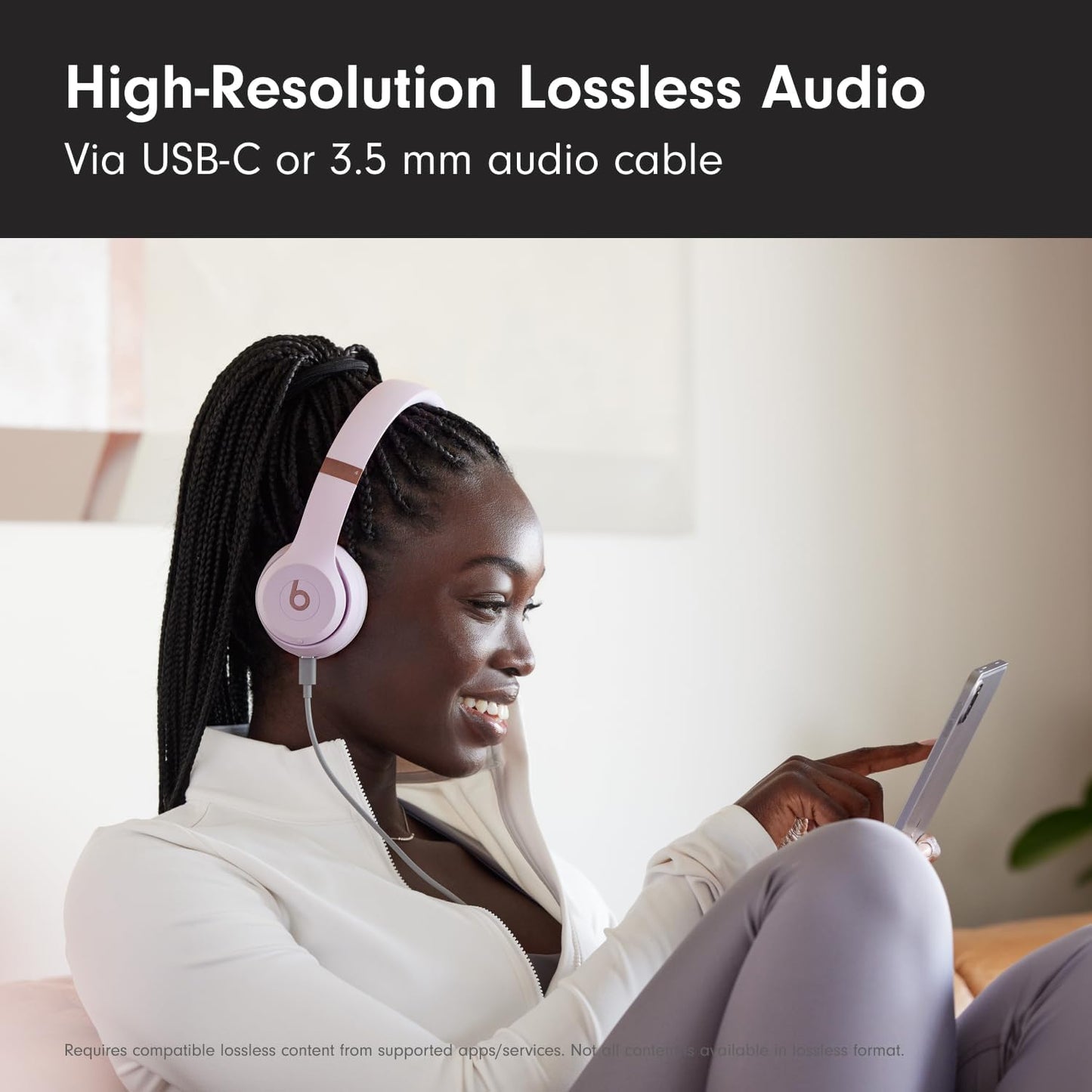 Beats Solo 4 - Wireless On-Ear Bluetooth Headphones, Up to 50-Hour Battery Life, Ultra-Lightweight Comfort, Powerful and Balanced Sound, Apple & Android Compatible - Black & Gold