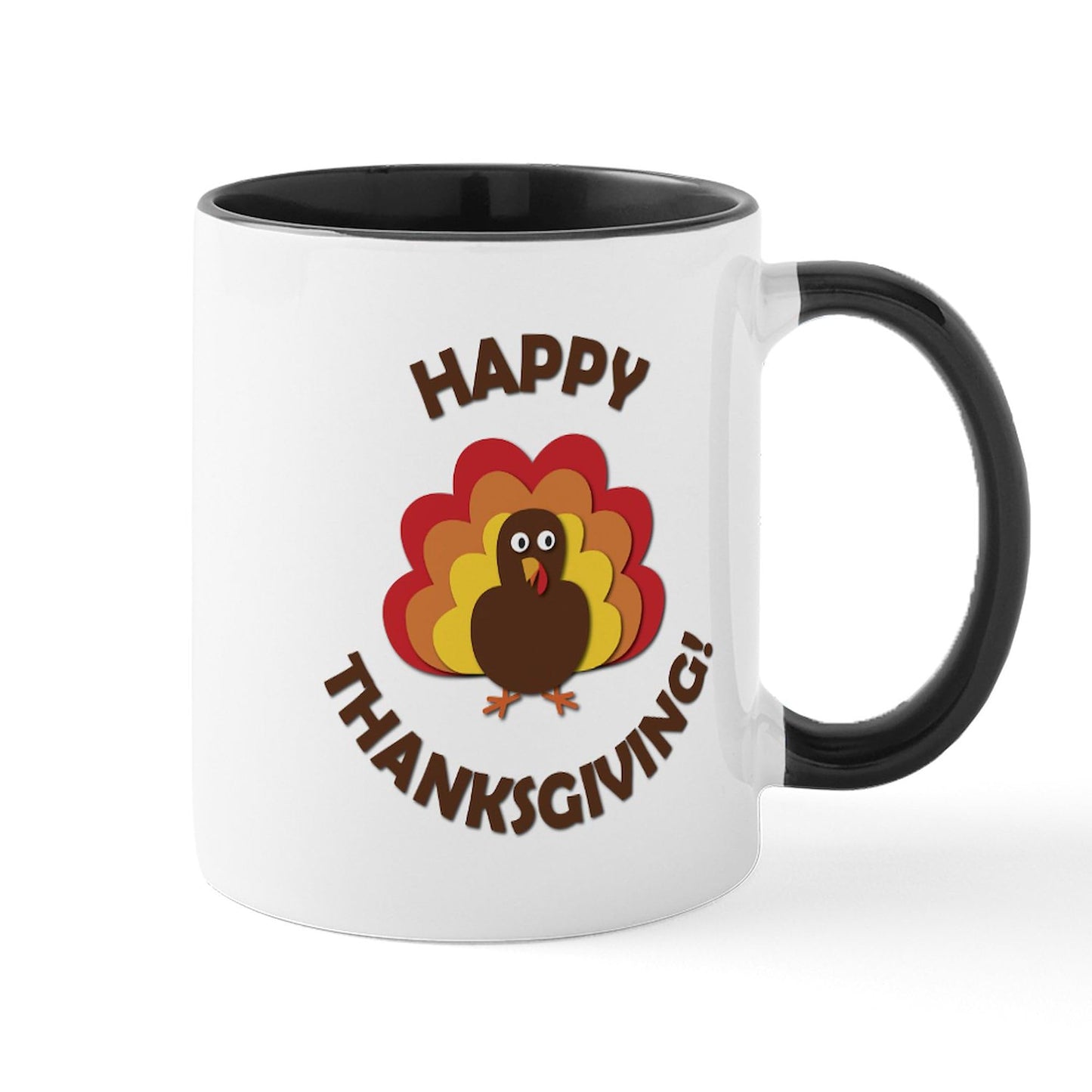 CafePress Happy Thanksgiving Turkey Mugs 11 oz (325 ml) Ceramic Coffee Mug