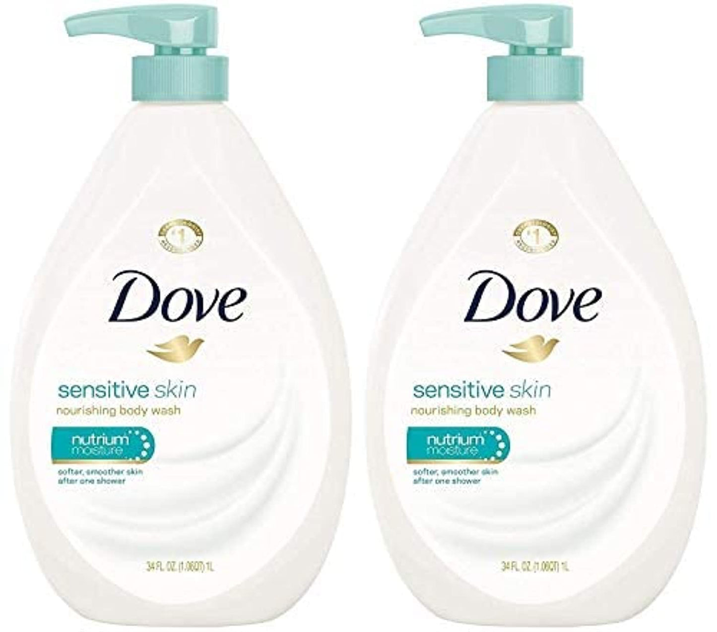 Dove Body Wash with Pump Sensitive Skin For 24hr Lotion-Soft Skin Moisturizing Skin Cleanser Gentle Hypoallergenic Formula with No Sulfates No Parabens 30.6 oz