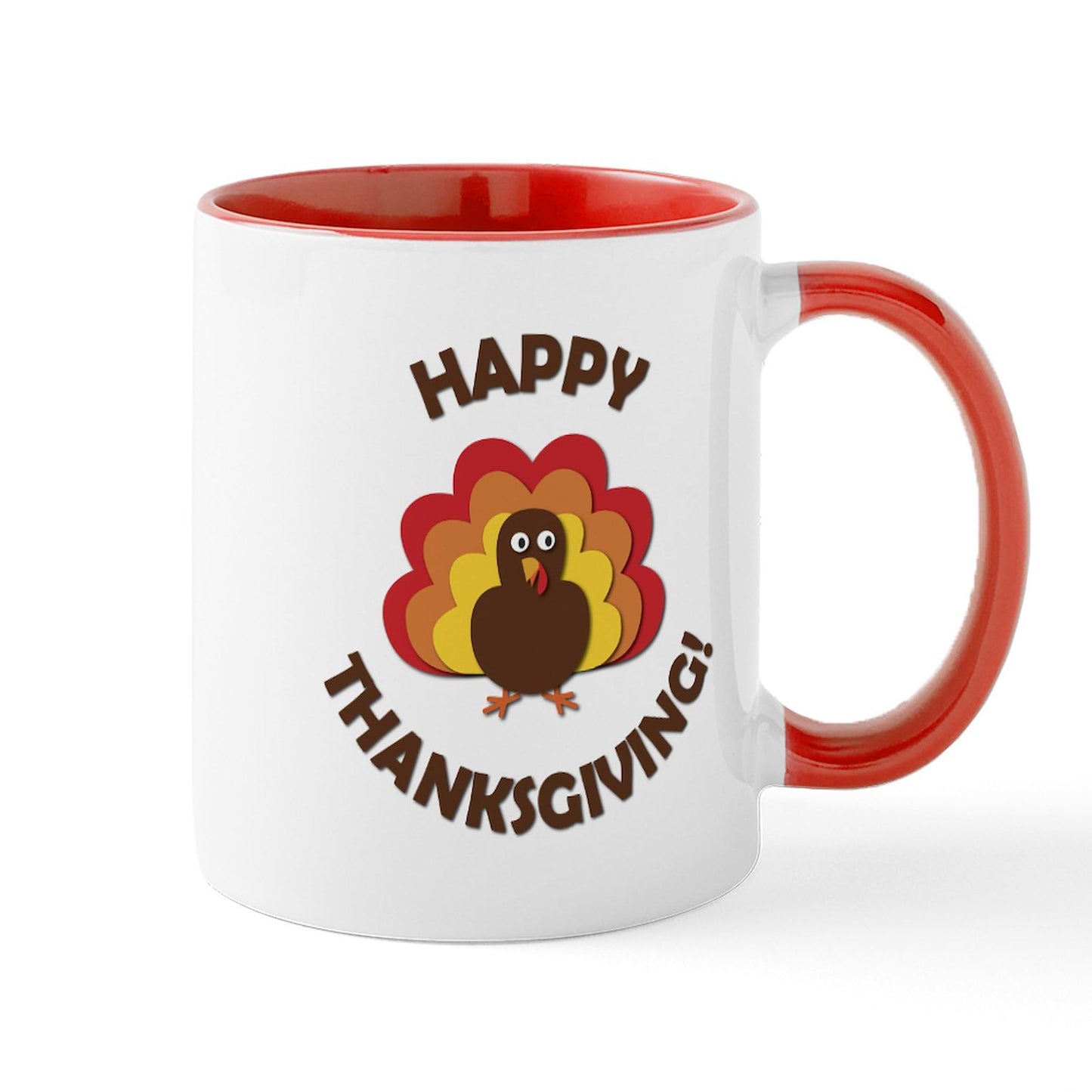 CafePress Happy Thanksgiving Turkey Mugs 11 oz (325 ml) Ceramic Coffee Mug