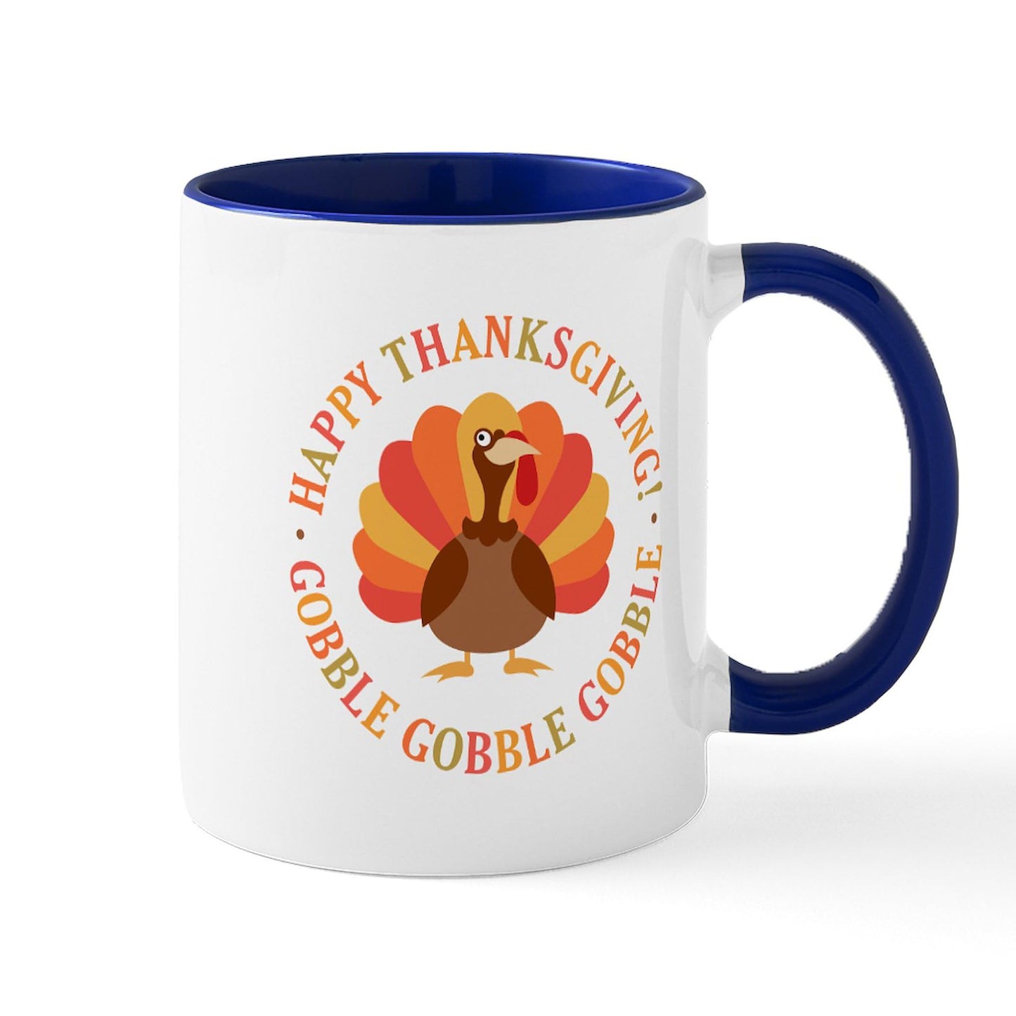 CafePress Happy Thanksgiving Turkey Mugs 11 oz (325 ml) Ceramic Coffee Mug