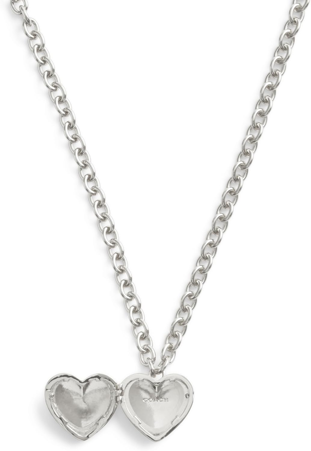 COACH Women's Signature Quilted Heart Locket Necklace