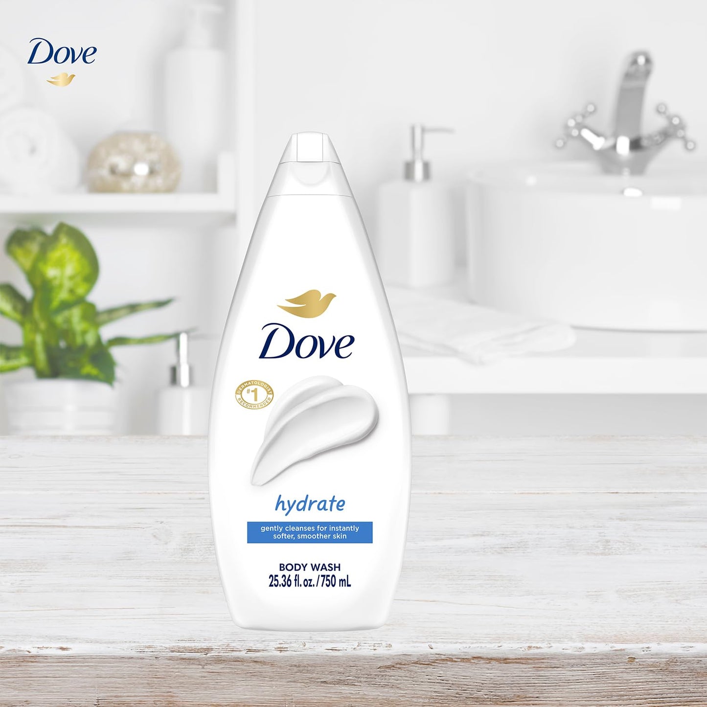 Dove Body Wash with Pump Sensitive Skin For 24hr Lotion-Soft Skin Moisturizing Skin Cleanser Gentle Hypoallergenic Formula with No Sulfates No Parabens 30.6 oz