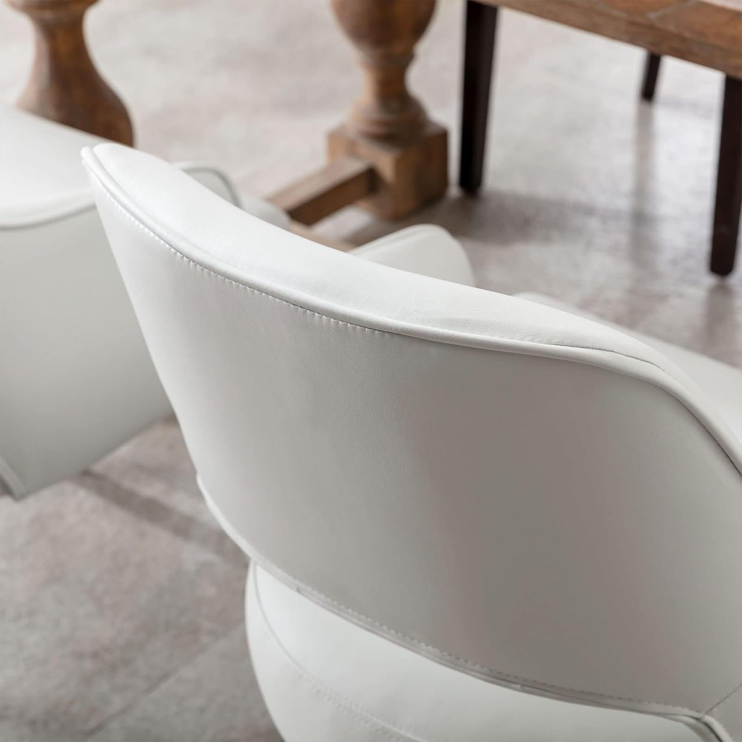 Linen Dining Chairs Set of 4 Upholstered Accent Chairs Side Chair with Wood Legs for Living Room/Dining Room/Bedroom/Restaurant, Cream