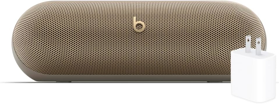 Beats Pill - Portable Bluetooth Speaker- Up to 24H Battery Life, Water Resistant, Bluetooth, Apple & Android Compatible, Seriously Loud Sound for Home, Outdoor and Travel- Champagne Gold
