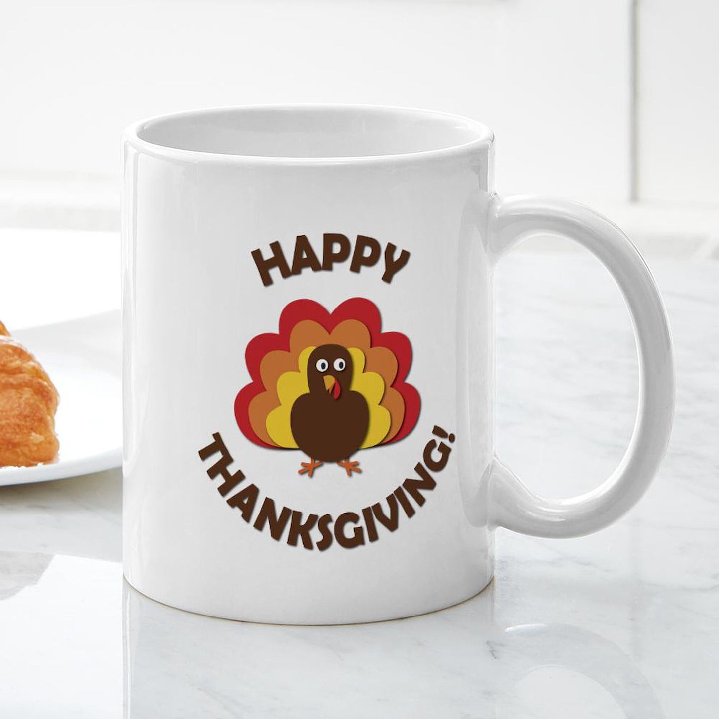 CafePress Happy Thanksgiving Turkey Mugs 11 oz (325 ml) Ceramic Coffee Mug