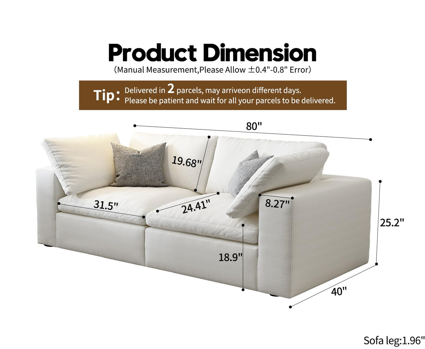 Cloud Modular Sectional Sofa with Storage Ottoman,120" L Shaped Sectional Couches for Living Room,Down Filled Comfort Minimalist Deep Sofa Couches for Office Apartment (White, 3 Seater+1 Ottoman)