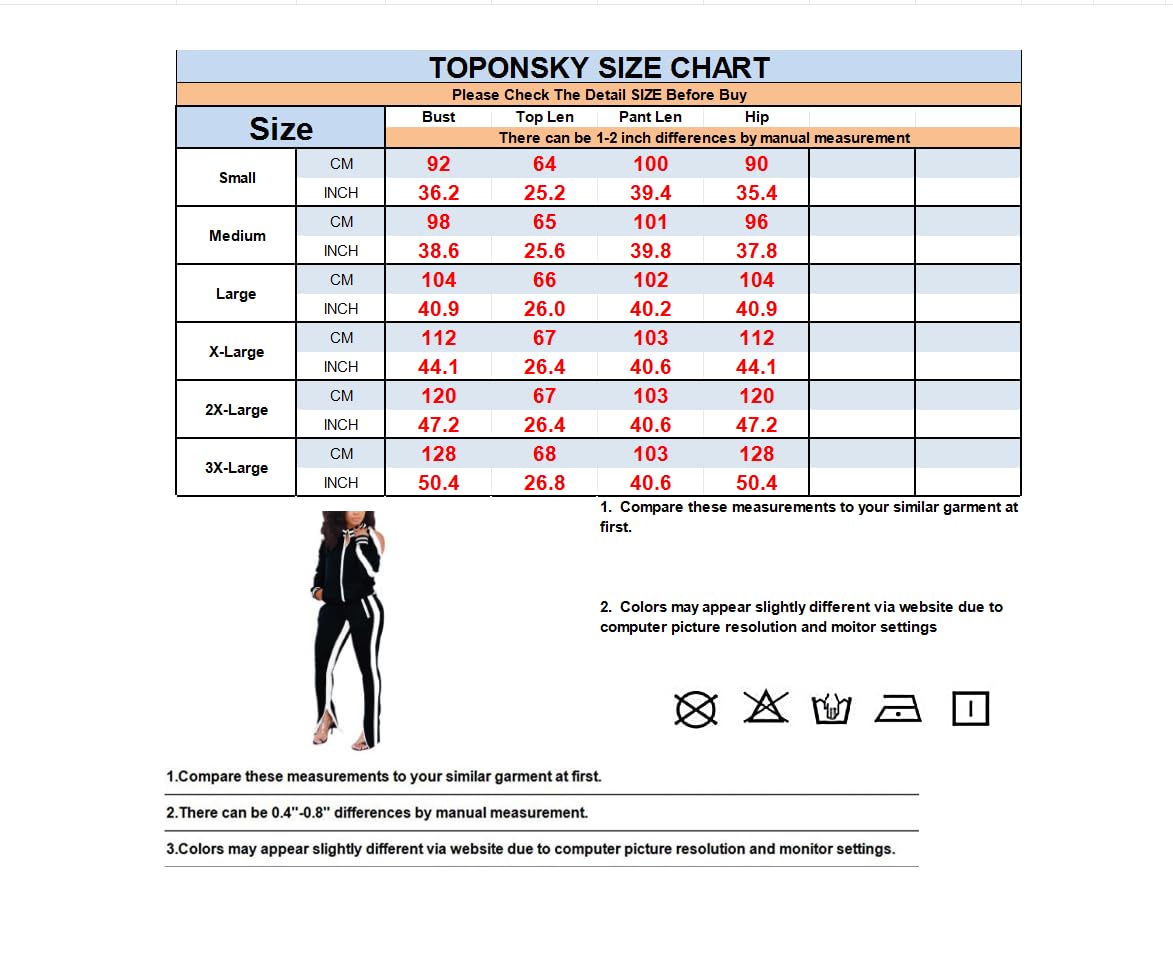 TOPONSKY Women Casual 2 Piece Outfit Long Pant Set Sweatsuits Tracksuits