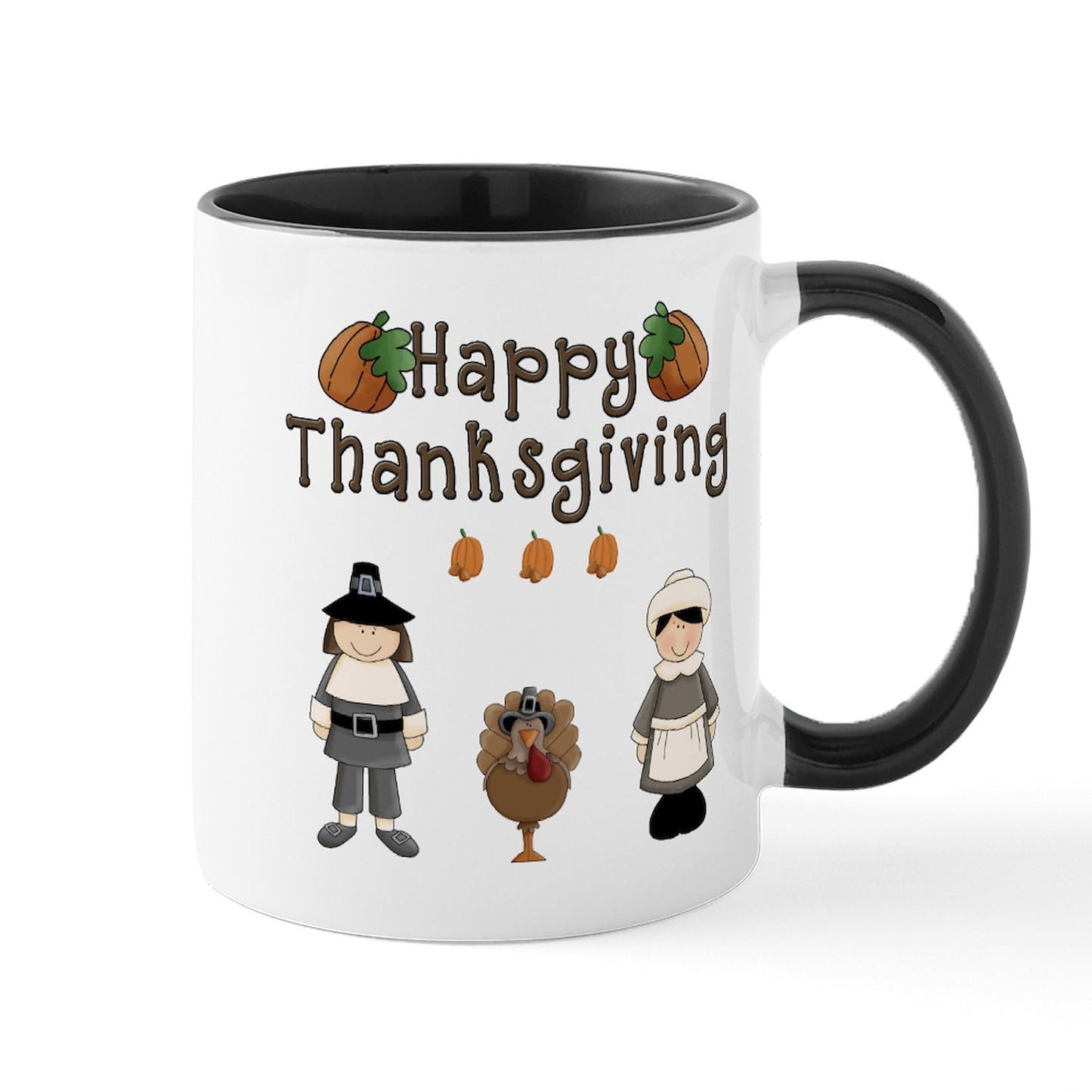 CafePress Happy Thanksgiving Turkey Mugs 11 oz (325 ml) Ceramic Coffee Mug