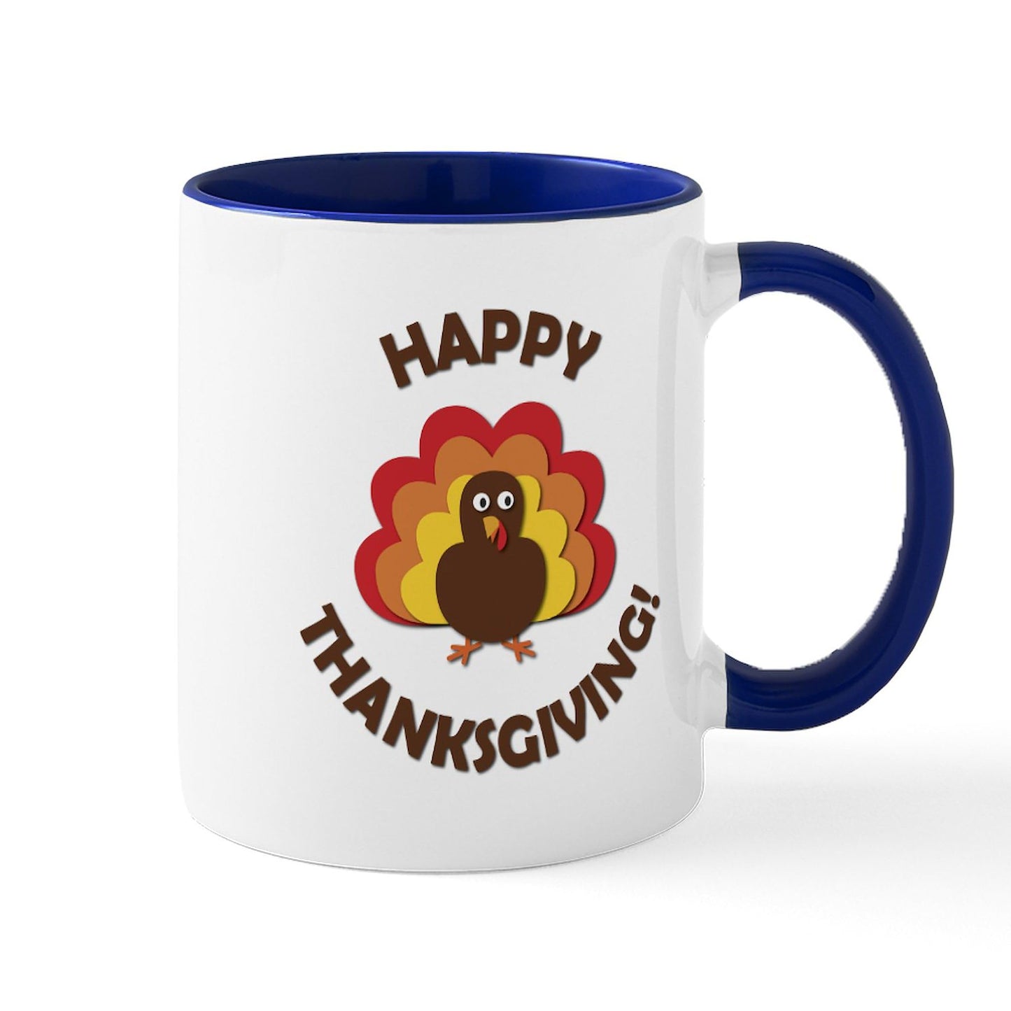 CafePress Happy Thanksgiving Turkey Mugs 11 oz (325 ml) Ceramic Coffee Mug