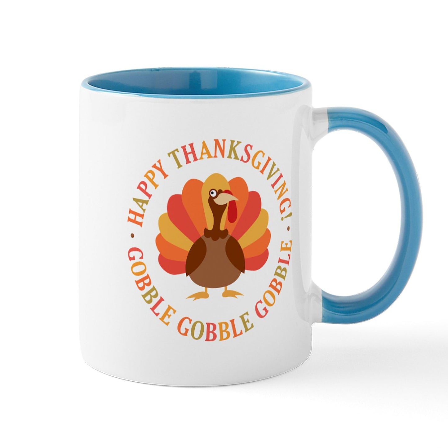 CafePress Happy Thanksgiving Turkey Mugs 11 oz (325 ml) Ceramic Coffee Mug
