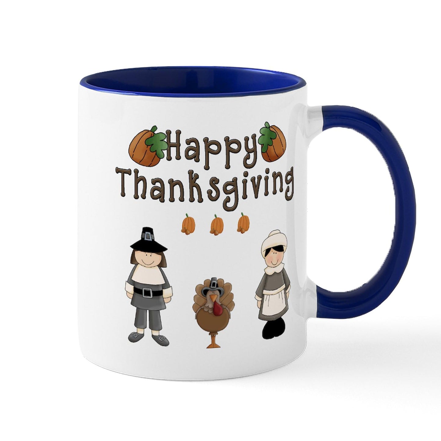 CafePress Happy Thanksgiving Turkey Mugs 11 oz (325 ml) Ceramic Coffee Mug