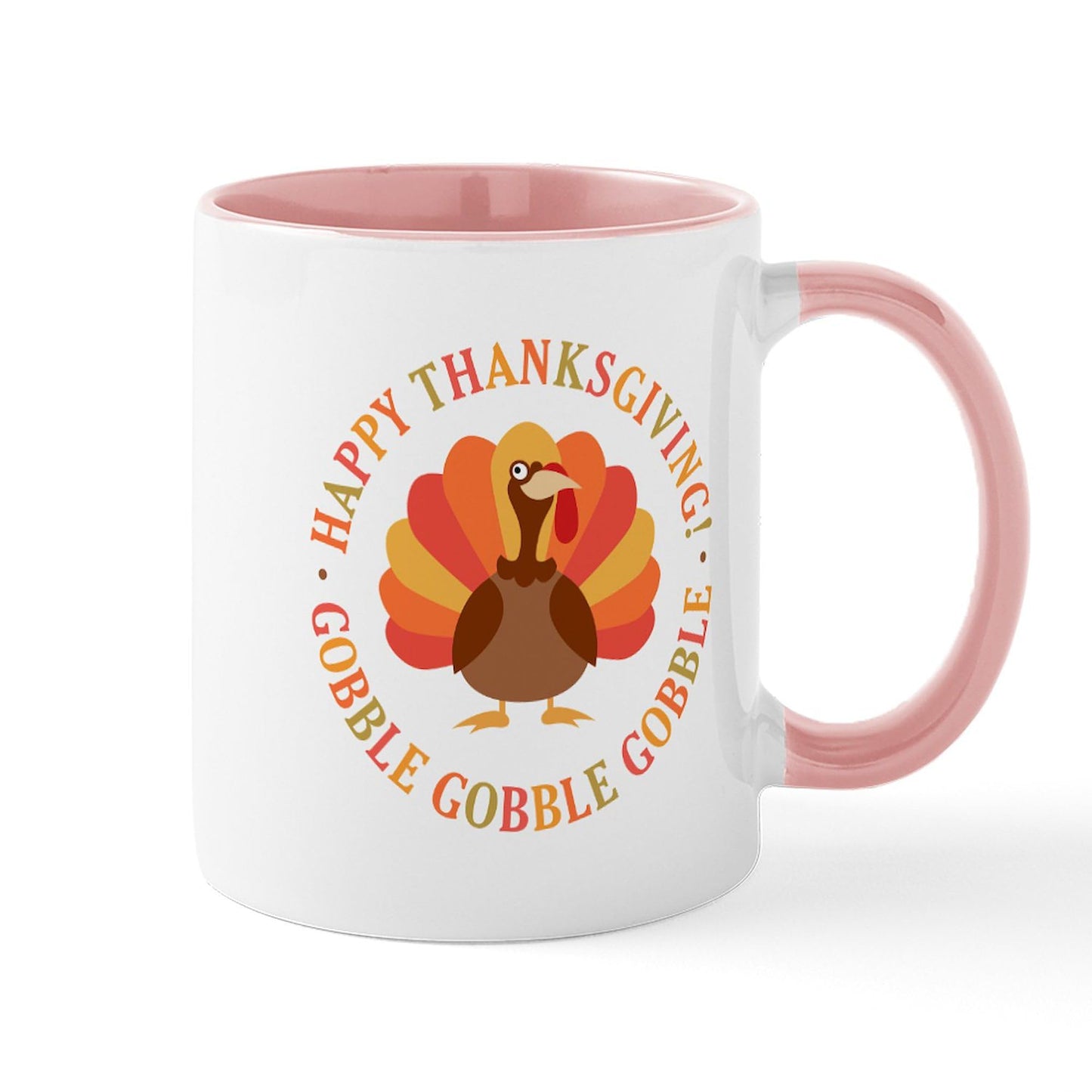 CafePress Happy Thanksgiving Turkey Mugs 11 oz (325 ml) Ceramic Coffee Mug