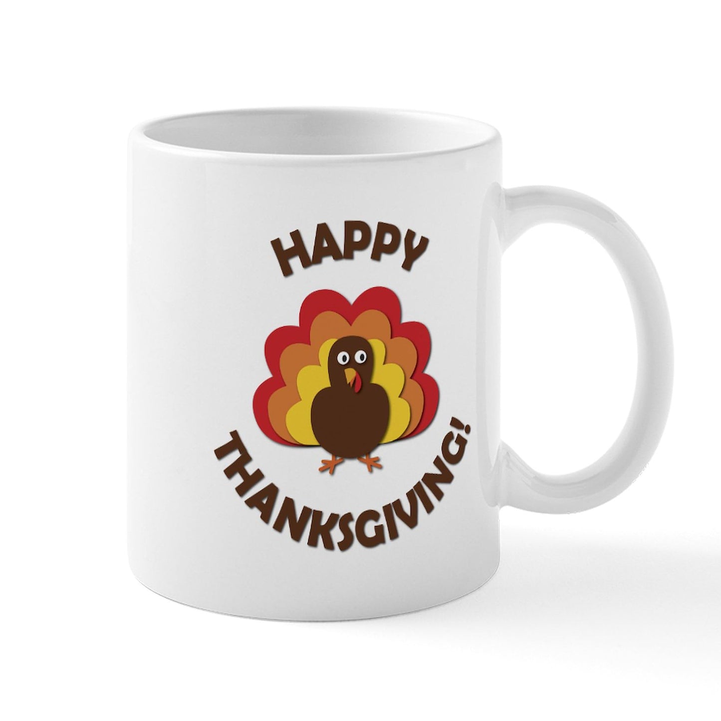 CafePress Happy Thanksgiving Turkey Mugs 11 oz (325 ml) Ceramic Coffee Mug