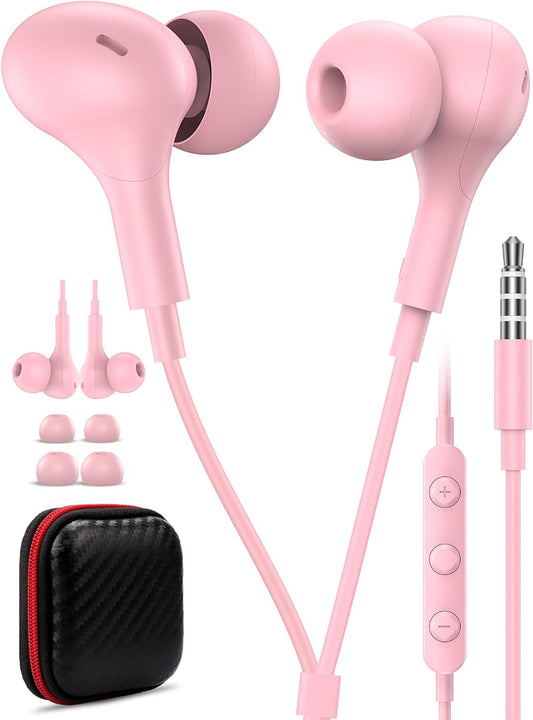 3.5mm Wired Earbuds with Mic for MacBook/Chormebook PC,Magnetic In Ear Buds
