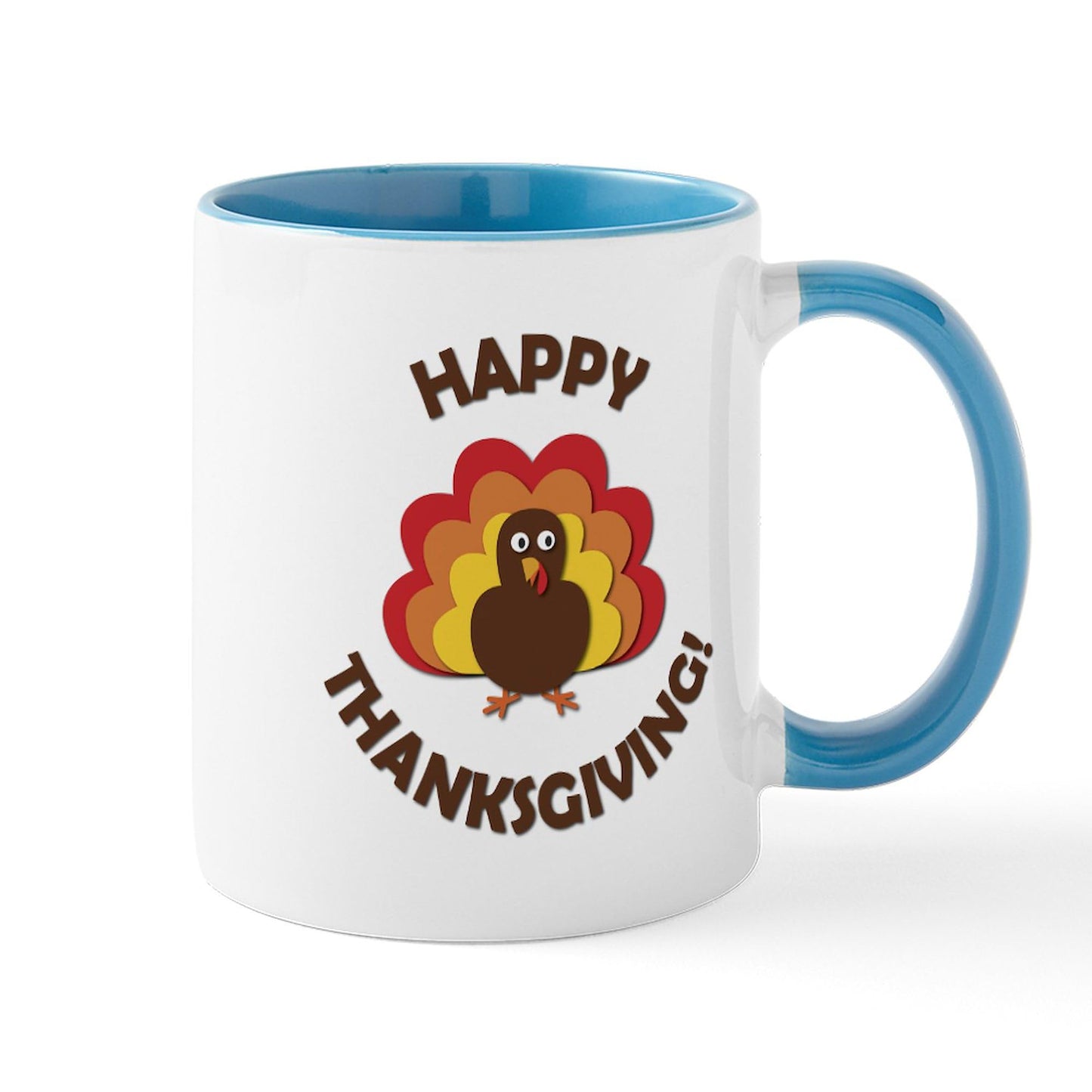CafePress Happy Thanksgiving Turkey Mugs 11 oz (325 ml) Ceramic Coffee Mug