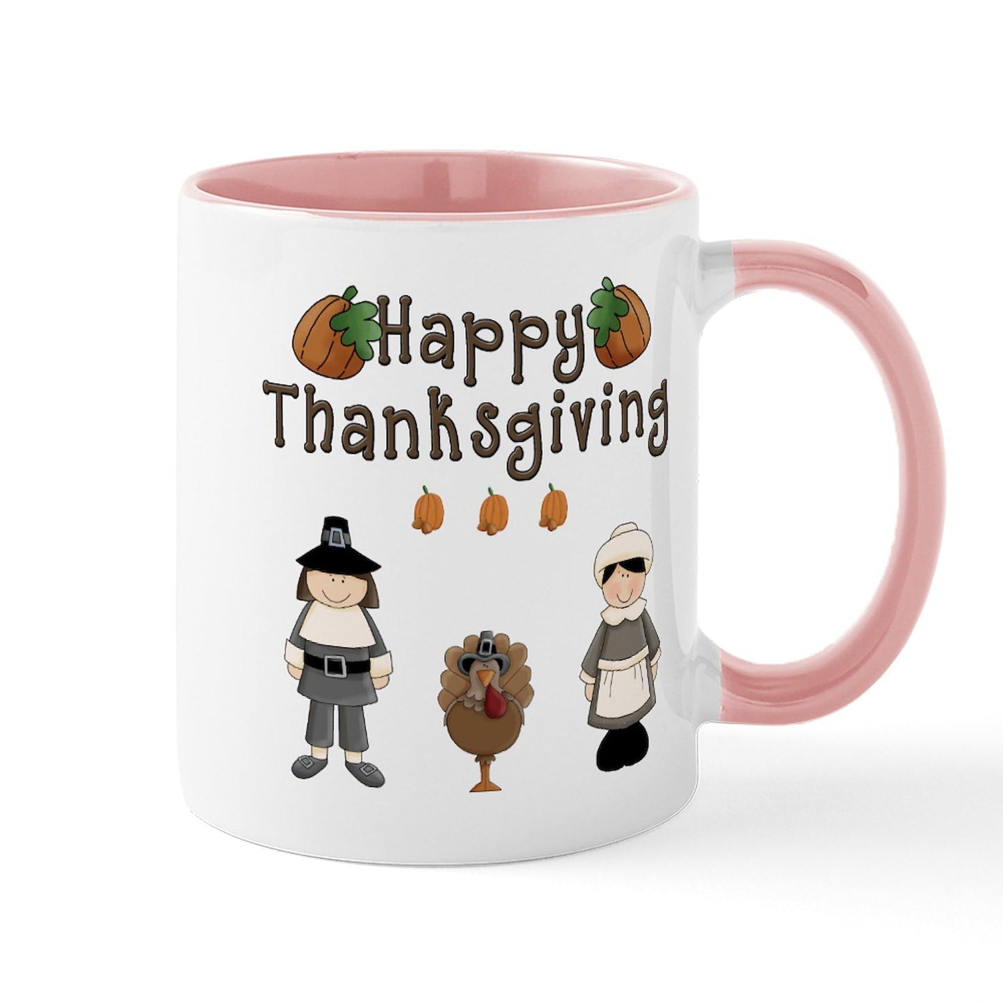 CafePress Happy Thanksgiving Turkey Mugs 11 oz (325 ml) Ceramic Coffee Mug