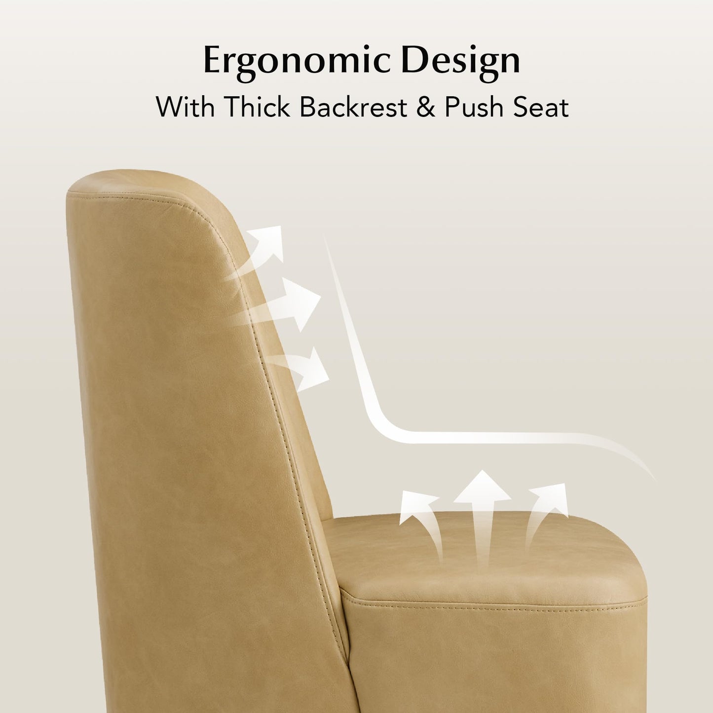CHITA Upholstered Rolling Dining Chair with Casters Set of 2, Oatmeal | FSC Certified Modern Fabric Dining Chair with Casters, Boucle Dining Chairs for Reading Room Kitchen Dining Room