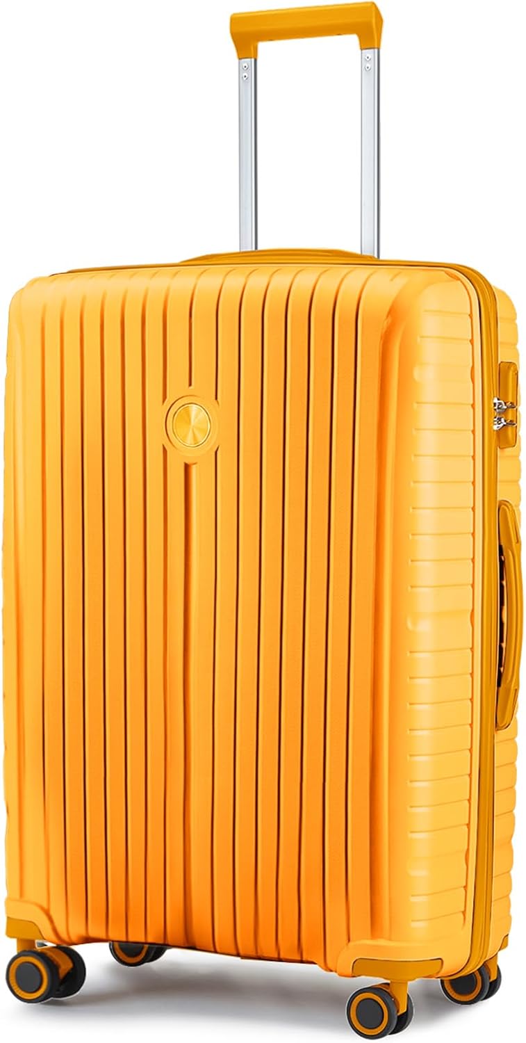 Joyway Luggage Sets 5 Piece PP Hardshell Carry on Suitcase, Travel Lightweight Carry-on with Double Spinner Wheels and TSA Lock, Purple