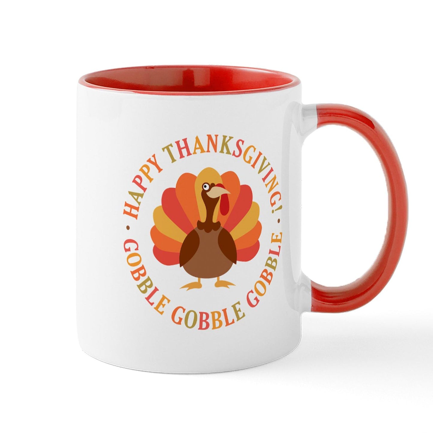 CafePress Happy Thanksgiving Turkey Mugs 11 oz (325 ml) Ceramic Coffee Mug