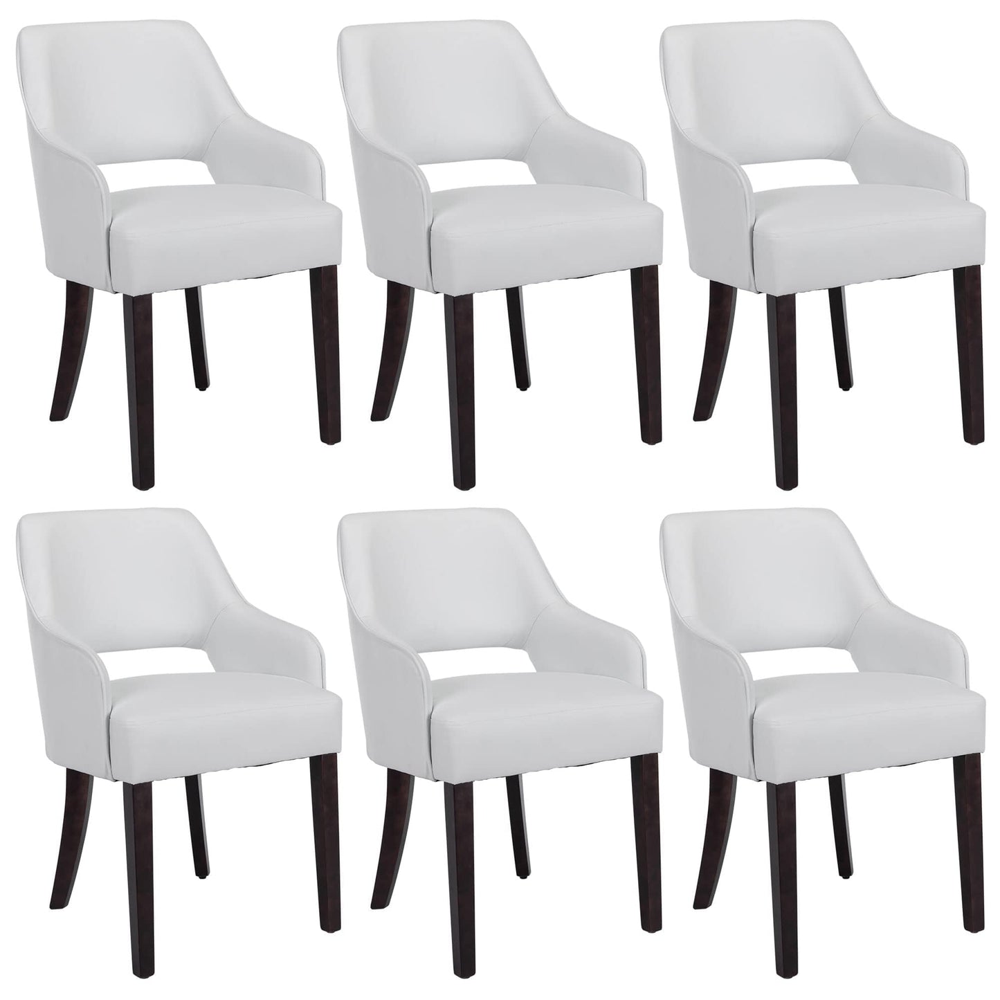 Linen Dining Chairs Set of 4 Upholstered Accent Chairs Side Chair with Wood Legs for Living Room/Dining Room/Bedroom/Restaurant, Cream