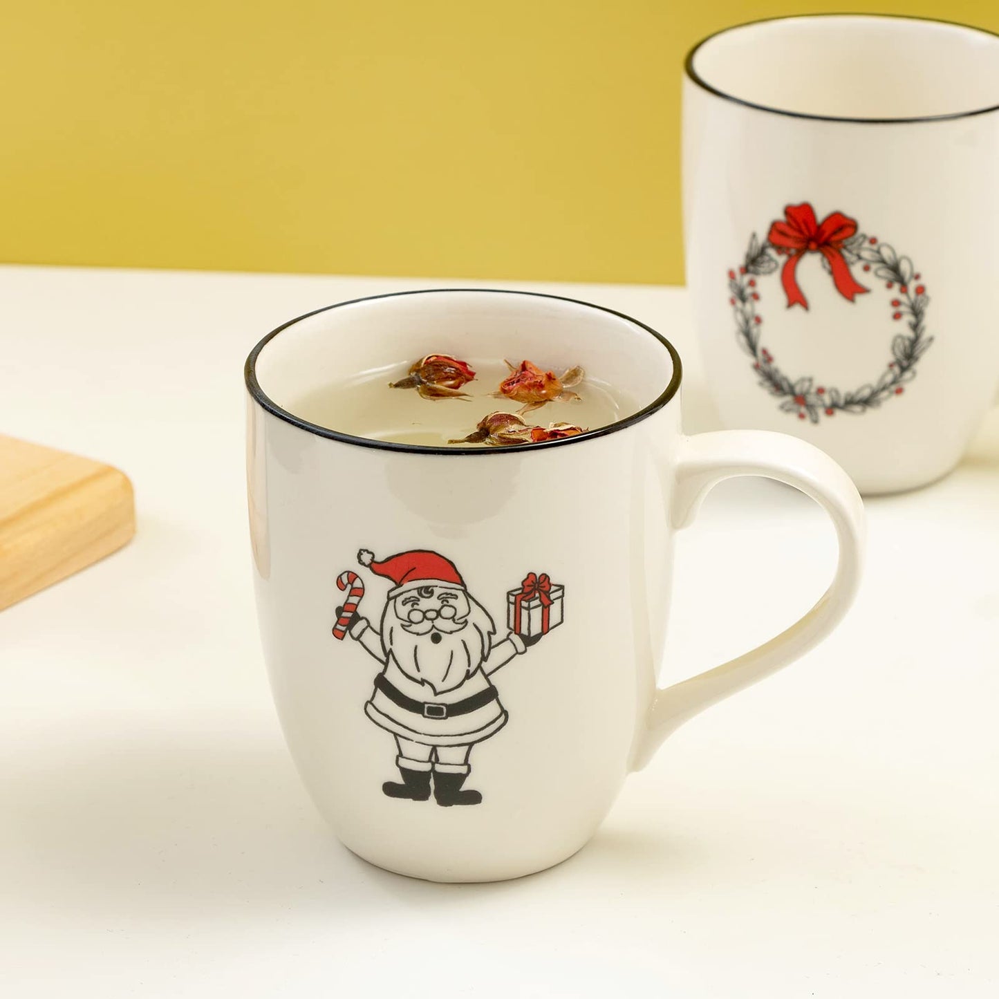 LEHAHA Ceramic Christmas Coffee Mug set,16 OZ Holiday Mugs Set of 6, Festival Coffee Cups with Warm Greeting sayings, Porcelain Christmas Drinkware Ideal for Hot Cocoa, Holiday Tea & Winter Beverages