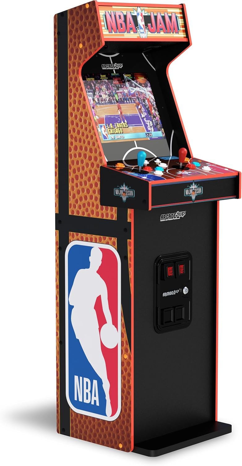 ARCADE1UP NBA Jam Deluxe 2-Player Control Panel Arcade Machine, Built for Your Home, 5 Foot Tall Cabinet with 3 Classic Games
