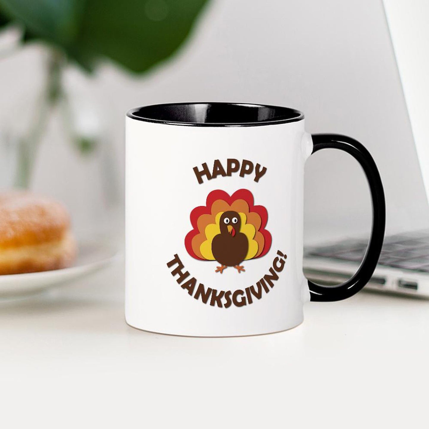 CafePress Happy Thanksgiving Turkey Mugs 11 oz (325 ml) Ceramic Coffee Mug