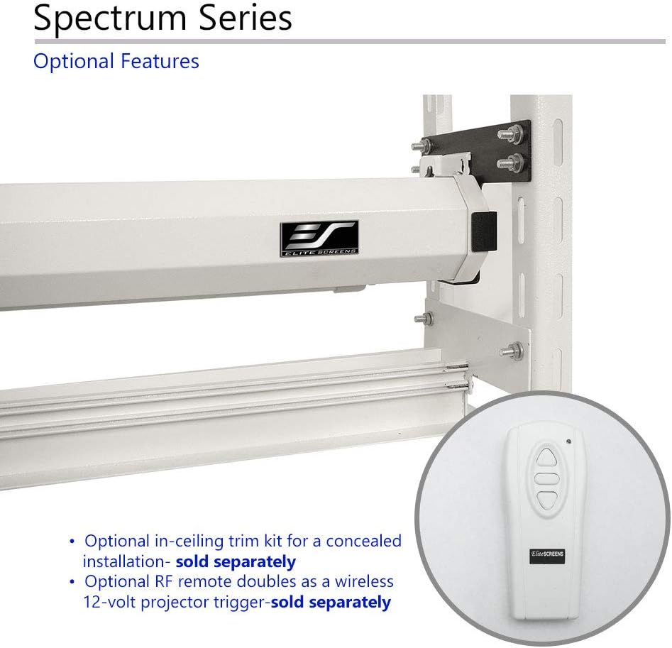 Projector Screen Elite Screens Spectrum RC1 Remote, 180-INCH Diag 16:9, Motorized Projection Screen Movie Home Theater 4K/8K Ultra HD Ready, ELECTRIC180H2