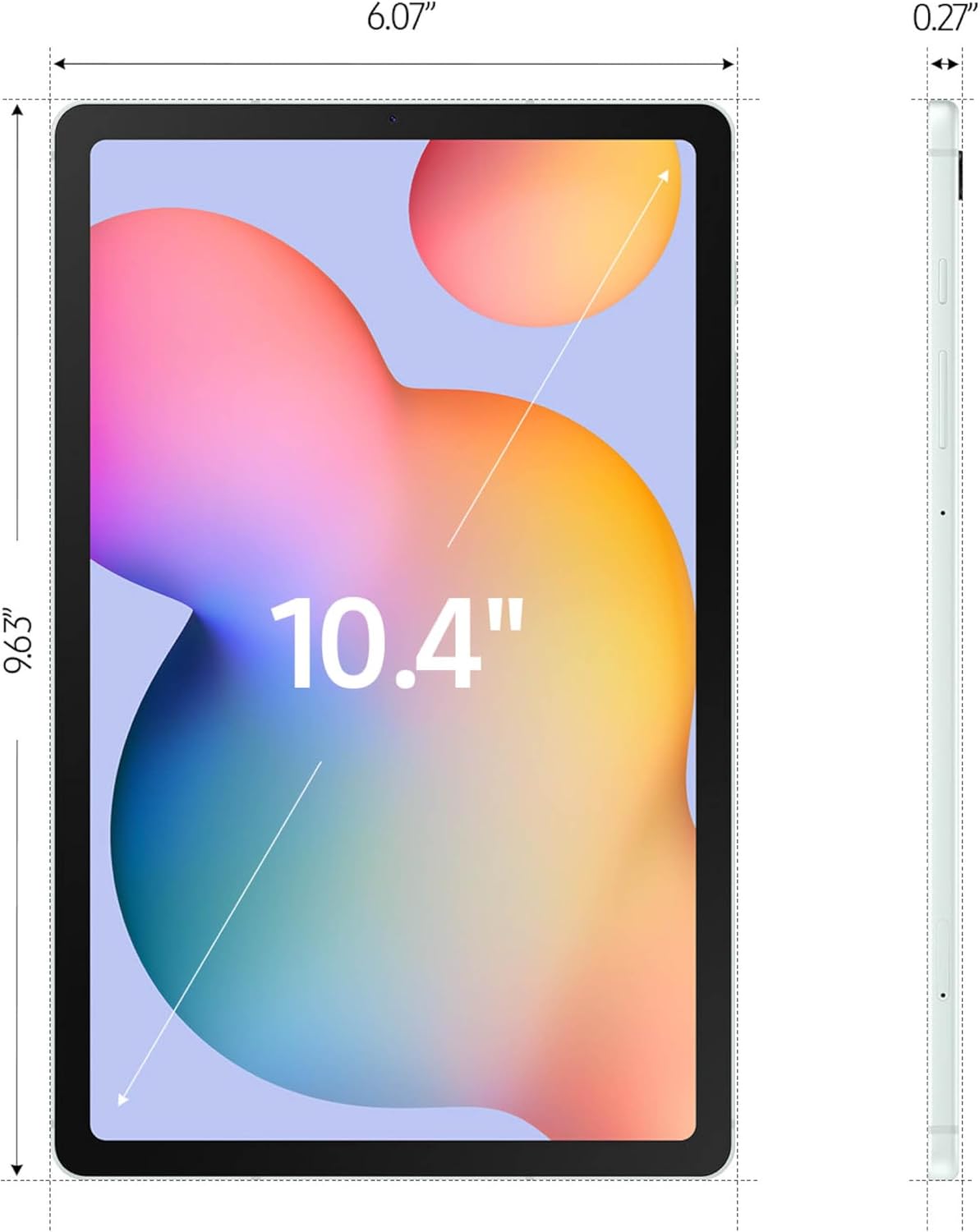 SAMSUNG Galaxy Tab S6 Lite (2024) 10.4' 128GB WiFi Android Tablet, S Pen Included, Gaming Ready, Long Battery Life, Slim Metal Design, Expandable Storage, US Version, Chiffon Pink, Amazon Exclusive