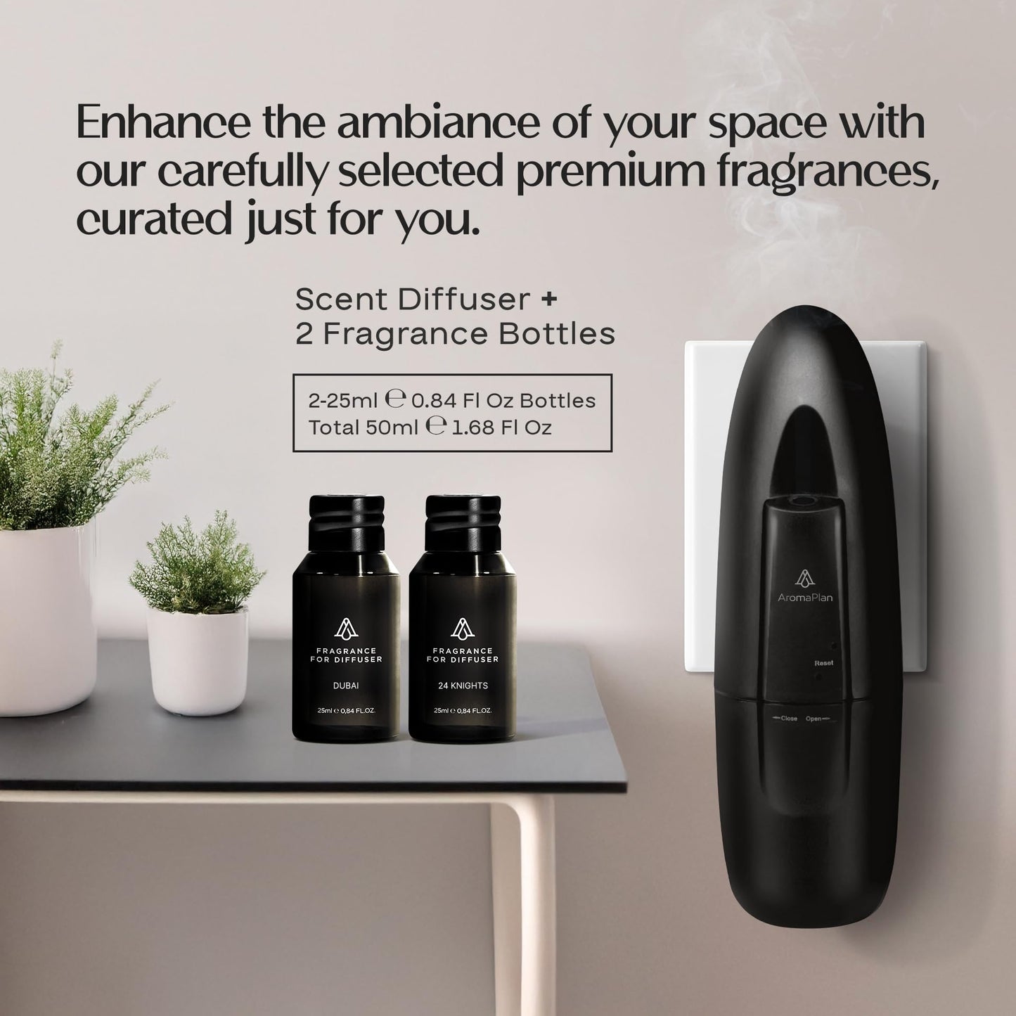 AROMAPLAN Authentic Plug in Waterless Diffuser - Up to 500 Sq. FT Coverage - Nanotechnology Plug in Oil Diffuser for Essential Oils -for Home and Office - Wall Silent & Waterless Oil Diffuser (White)