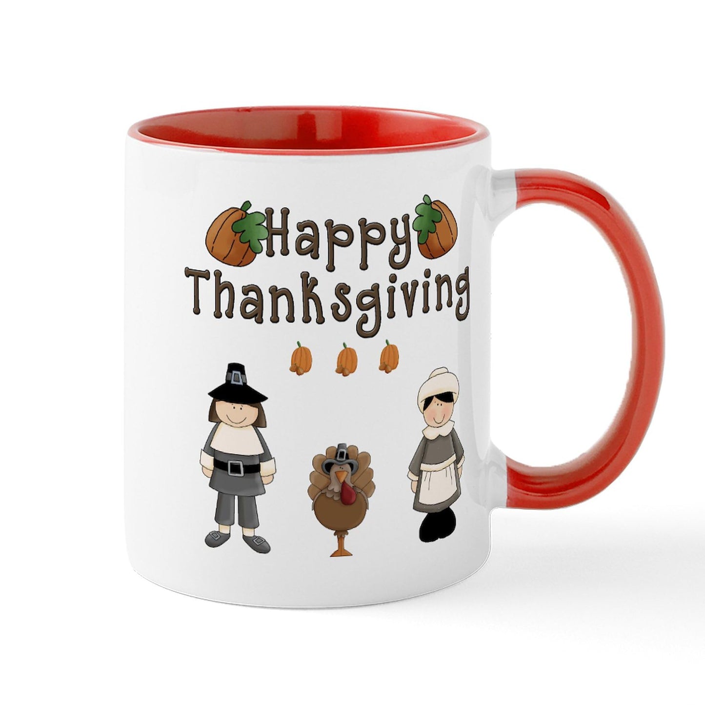 CafePress Happy Thanksgiving Turkey Mugs 11 oz (325 ml) Ceramic Coffee Mug