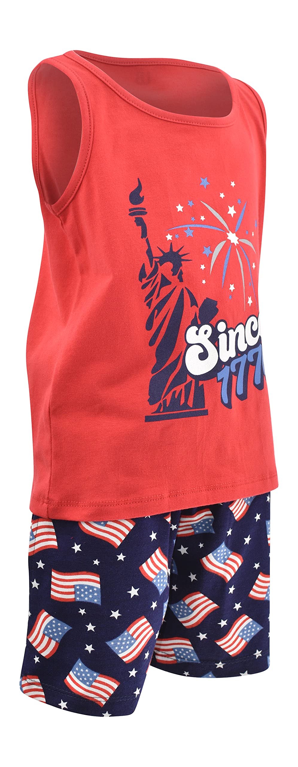 Unique Baby Boys American Boy 4th of July 2pc Tank Shorts Set
