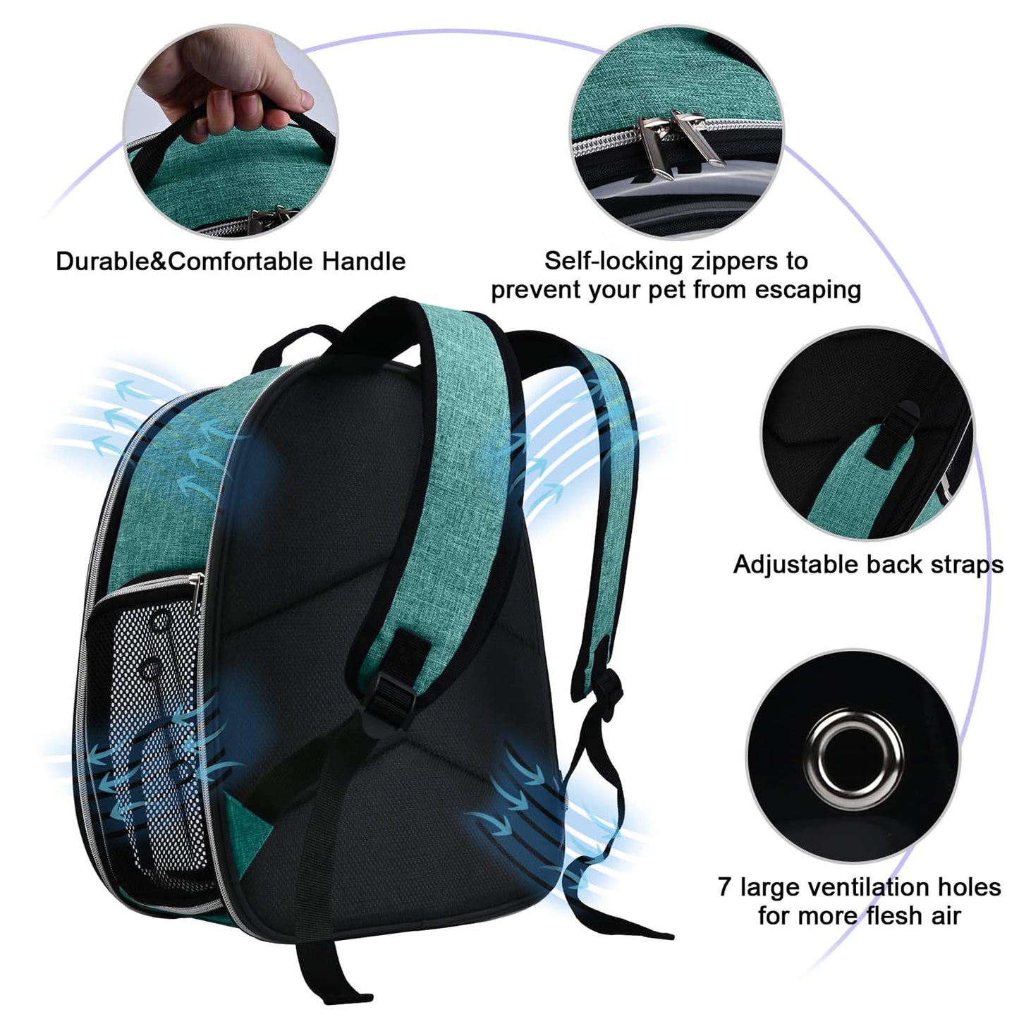 BAGLHER Cat and Dog Carrier Backpack Bubble - Fit Up to 18 Lbs - Airline-Approved Dog Backpack Carrier for Small Pets Puppies Dogs Bunny, Space Capsule Dog Carrier Backpack for Travel Outdoor Hiking, Purple