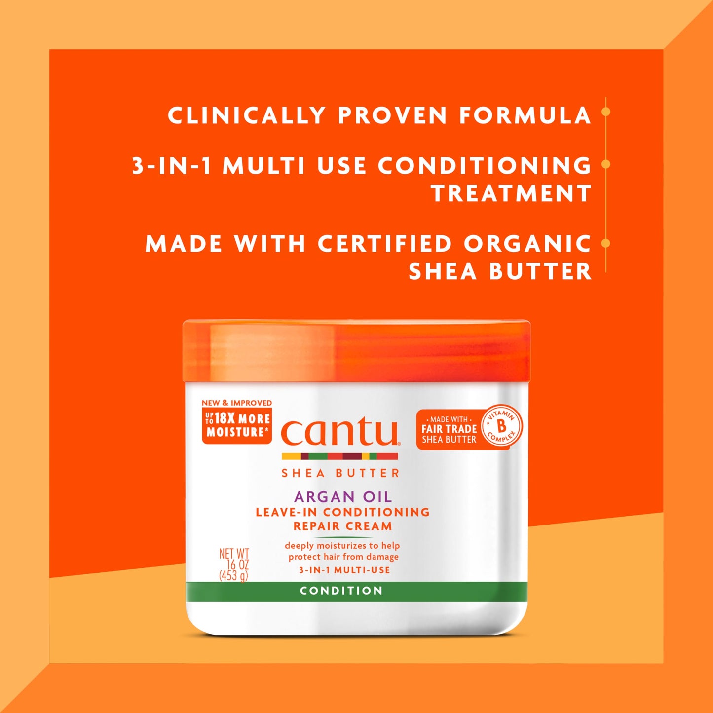 Cantu Leave-In Conditioning Repair Cream with Argan Oil, 16 oz