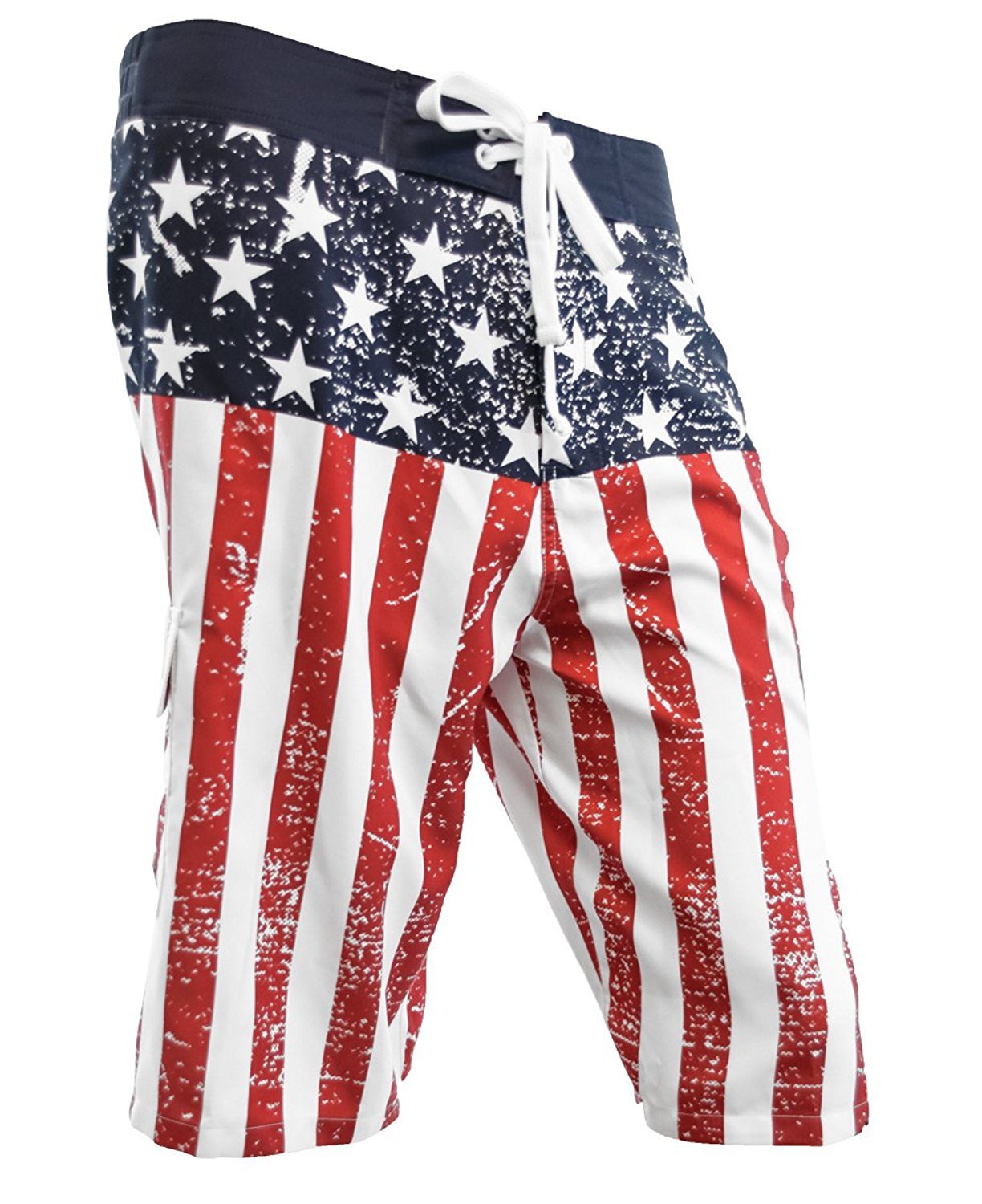 Calhoun Mens USA Flag Distressed Boardshorts
