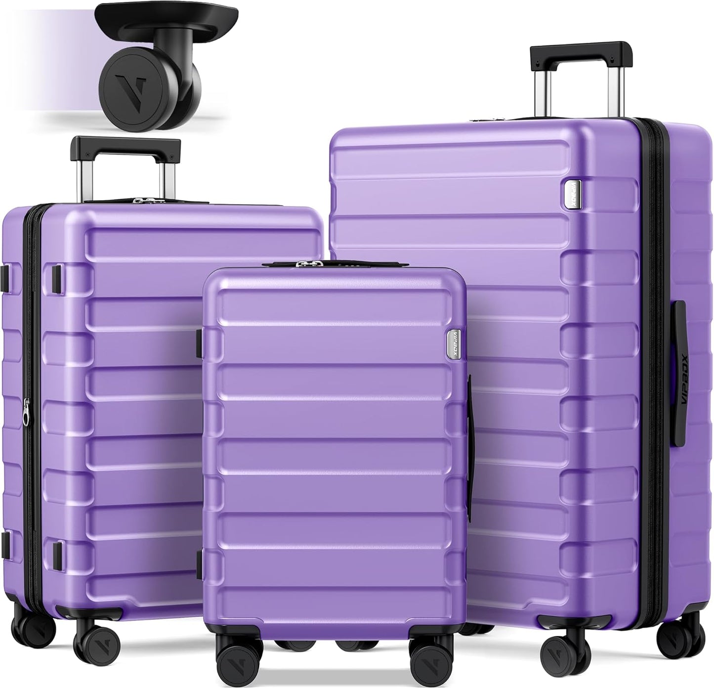 Luggage Sets 3 Piece (3-YEARS VIP SERVICE) Hardside Expandable Lightweight Premium Polycarbonate Simple Beautiful Travel Suitcase with Wheels x1 TSA Approved Lock for Women Men, Green