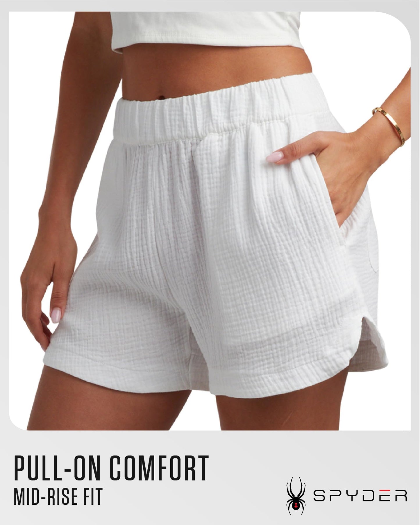 Spyder Womens Shorts - Lightweight Breathable Woven Pull On Shorts for Women with Side Pockets for Casual Daily Wear